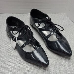 Christian Siriano for Payless Elegant Black Lace-Up Women's Shoes Sz 7